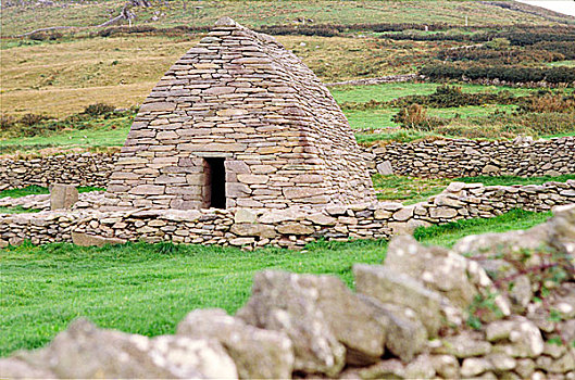 早,基督教,石头,小教堂,丁格尔半岛,爱尔兰