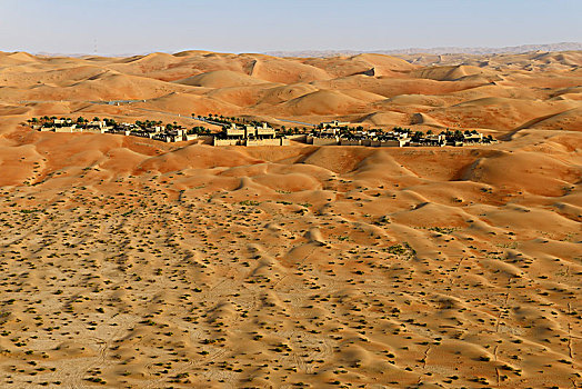 沙丘,正面,酒店,沙漠,阿布扎比,阿联酋,亚洲