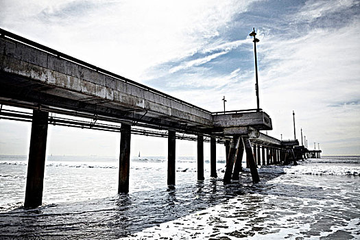 水泥,码头,威尼斯海滩,加利福尼亚,美国