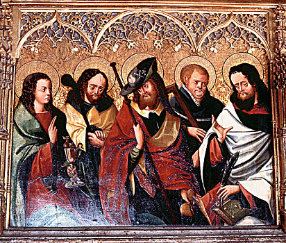 朝圣,特写,祭坛装饰品,迟,15世纪,纳瓦拉