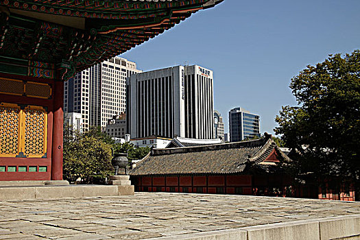 皇家,宫殿,德寿宫,现代,建筑,韩国,首都,城市,首尔