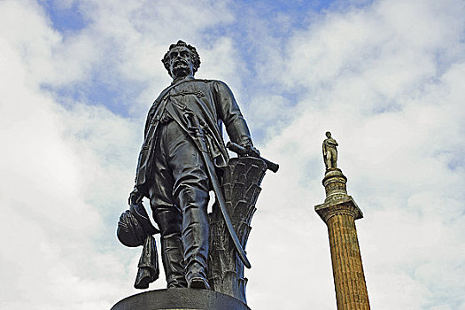 苏格兰,格拉斯哥,雕塑,广场