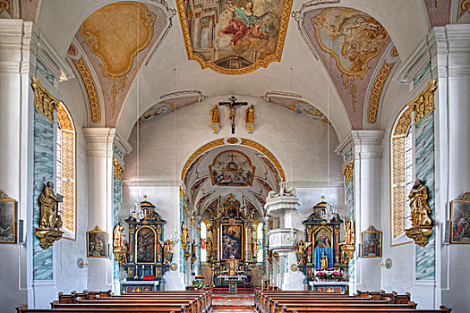 教区教堂,齐姆高,上巴伐利亚,巴伐利亚,德国,欧洲