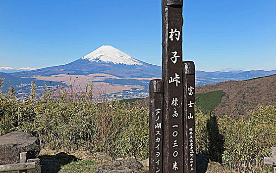 从芦之湖远眺富士山
