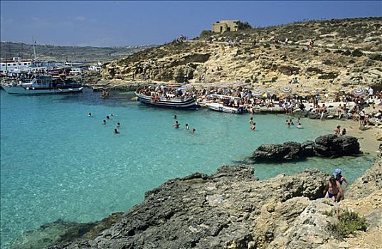 游客,蓝色泻湖,岛屿,马耳他