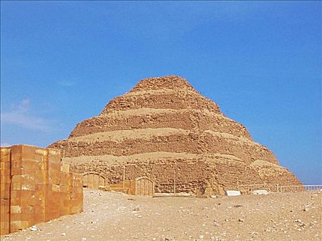 仰视,金字塔,干燥地带,塞加拉,埃及