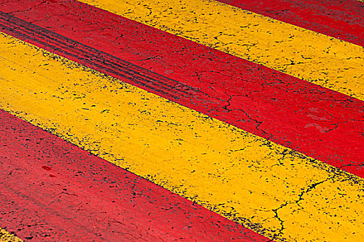 人行横道,路标,黄色,红色,线条