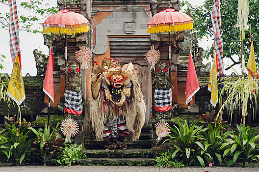 跳舞,正面,印度教,庙宇,装饰,巴厘岛,印度尼西亚,亚洲