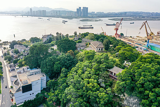 航拍福州马尾船政文化旅游景区马限山公园中国船政文化博物馆