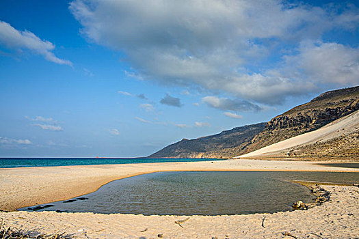 巨大,沙丘,海滩,岛屿,索科特拉岛,也门,亚洲