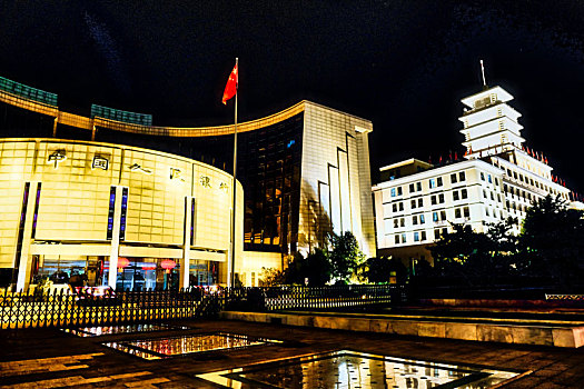 北京中国人民银行总行夜景