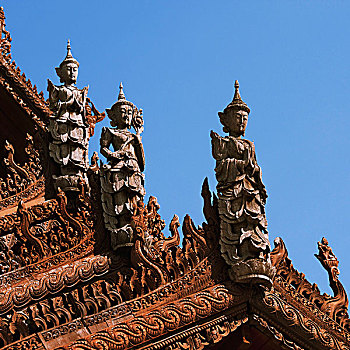 雕塑,屋顶,曼德瑞亚洲饭店,清迈,泰国