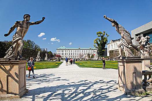 入口,米拉贝尔,宫殿,花园,萨尔茨堡,奥地利,欧洲