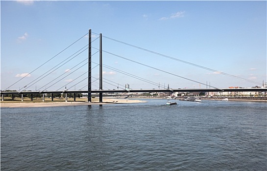 桥,上方,莱茵河,河,杜塞尔多夫,德国