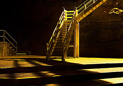楼梯,台阶,夜晚,影子,梯子,德文郡,四月,2008年