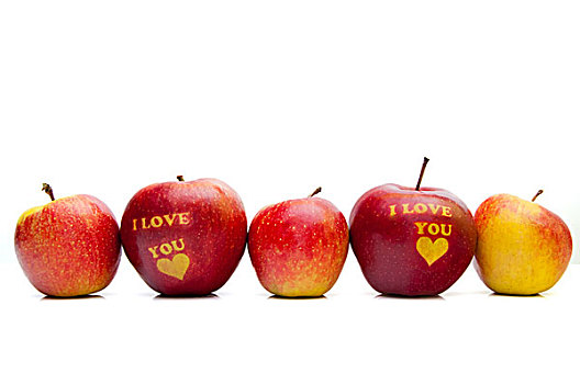 苹果,文字,我爱你,放置,排列
