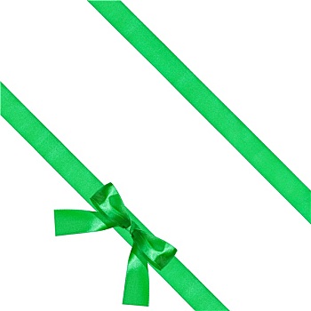 大,绿色,蝴蝶结,打结,两个,斜,绸缎,带