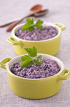 紫色,土豆,捣碎