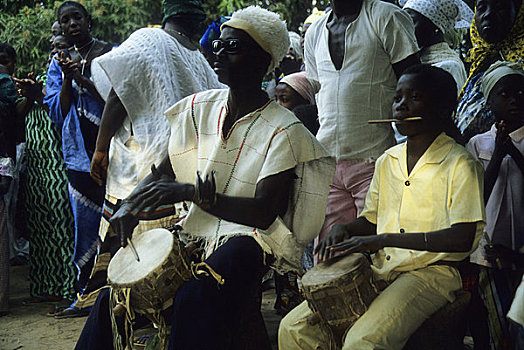 非洲,冈比亚,跳舞,鼓手