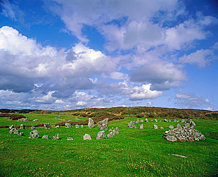 石头,圆,山峦,爱尔兰