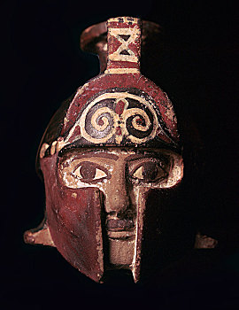希腊人,赤陶,气味,瓶子,形状,头部,公元前6世纪,艺术家,未知