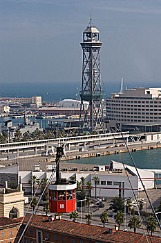 上方,港口,巴塞罗那,加泰罗尼亚,西班牙,欧洲