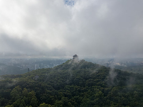 广东惠州高榜山挂榜阁云海航拍风光