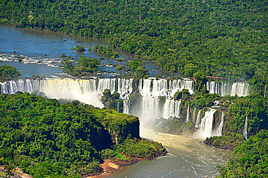 航拍,伊瓜苏瀑布,巴西,南美