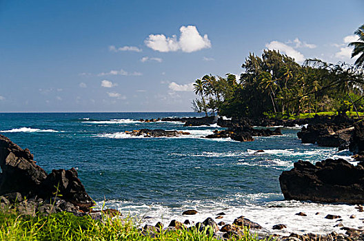 岩石构造,海岸,毛伊岛,夏威夷,美国