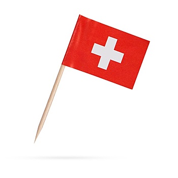 微型,旗帜,瑞士,隔绝,白色背景,背景