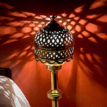 传统,灯,光亮,房间,酒店,马拉喀什,摩洛哥