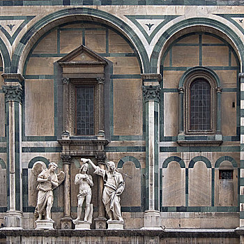 佛罗伦萨,建筑细节,洗礼堂,广场,中央教堂