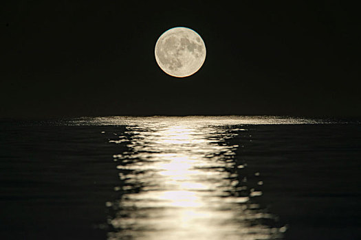 倒影月亮图片