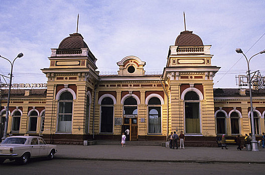 俄罗斯,西伯利亚,伊尔库茨克,火车站