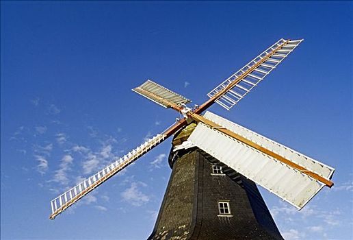 风车,湿地,下萨克森,德国,欧洲