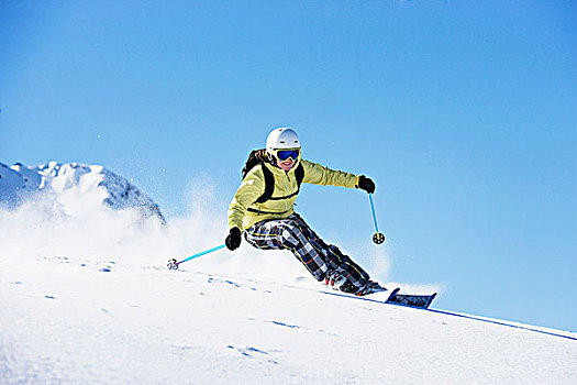女性,滑雪,山坡
