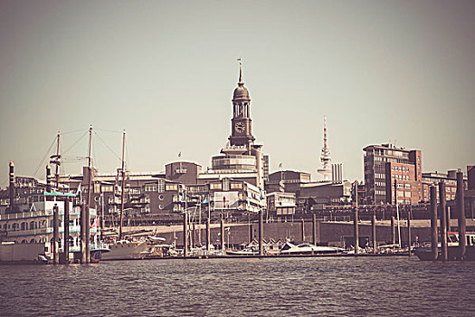 港口,旅游,汉堡市,运动,树,电视塔