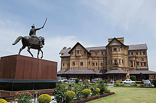 雕塑,正面,宫殿,查谟-克什米尔邦,印度