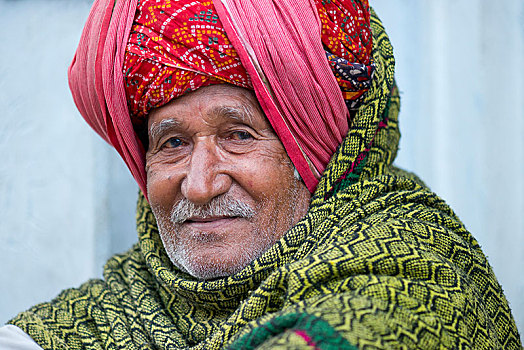 老人,印度,男人,红色,缠头巾,拉贾斯坦邦,亚洲