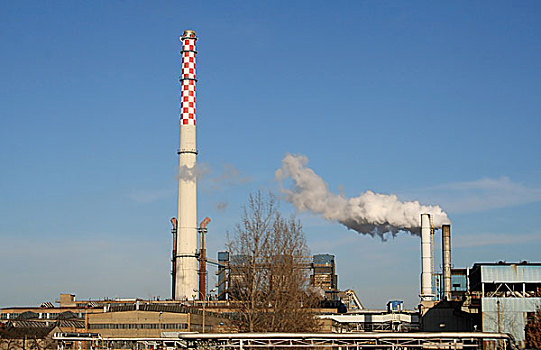 烟,工厂,烟囱,波兰