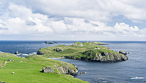 风景,北方,老,捕鱼,车站,设得兰群岛,苏格兰,大幅,尺寸