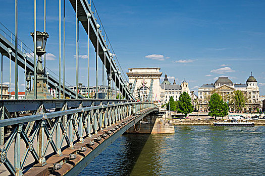 链索桥,上方,多瑙河,布达佩斯,匈牙利,欧洲