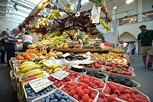 水果摊,市集,斯图加特,巴登符腾堡,德国,欧洲