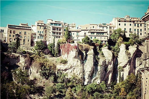 惊奇,西班牙,城市,悬崖,石头,昆卡