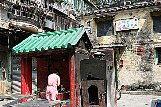 女人,崇拜,路边,神祠,澳门