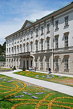 城堡,米拉贝尔,宫殿,米拉贝尔花园,花园,地区,萨尔茨堡,陆地,奥地利,欧洲