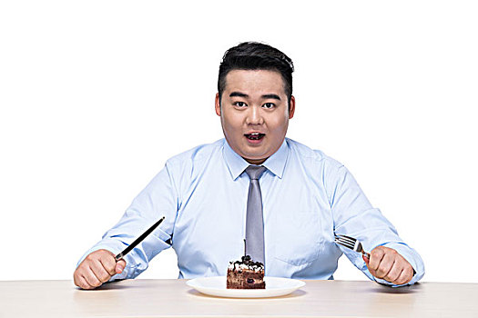 胖子吃蛋糕