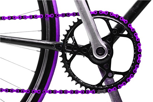 紫色,自行车,链子