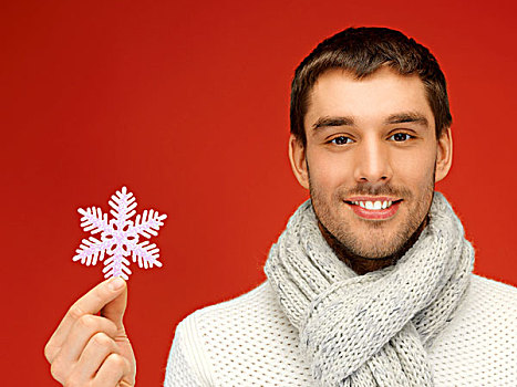 男人,温暖,毛衣,围巾