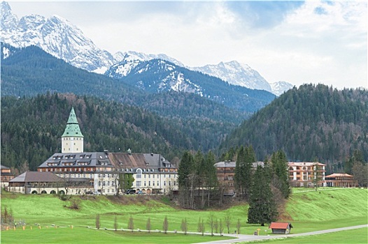 酒店,复杂,城堡,艾尔茂,巴伐利亚阿尔卑斯山,顶峰,西方七国集团,西方八国集团